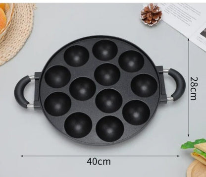 Poêle à Œufs Antiadhésive Pancakes & Omelettes avec 12 alvéoles pour une cuisson facile