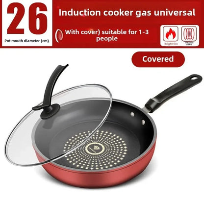 Poêle Antiadhésive avec Couvercle pour Plaques à Induction et Gaz – Cuisson Homogène, diamètre de 26 cm