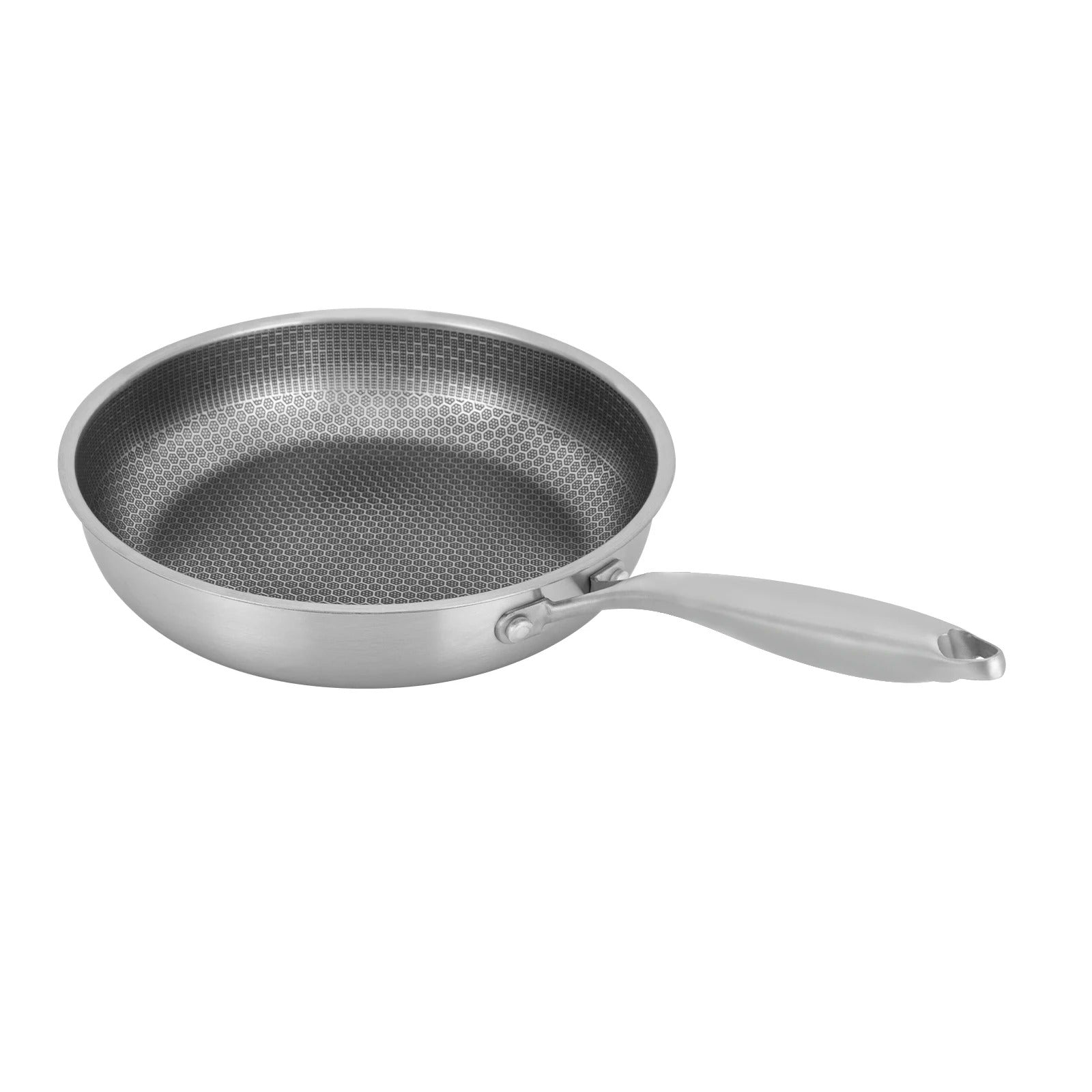 Poêle Inox Alvéolée Antiadhésive Nid d’Abeille Compatible Induction 28 cm à design moderne