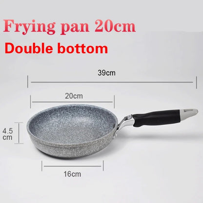 Poêle Wok Antiadhésive pour Plaque à Induction et Gaz avec fond double de 20 cm de diamètre