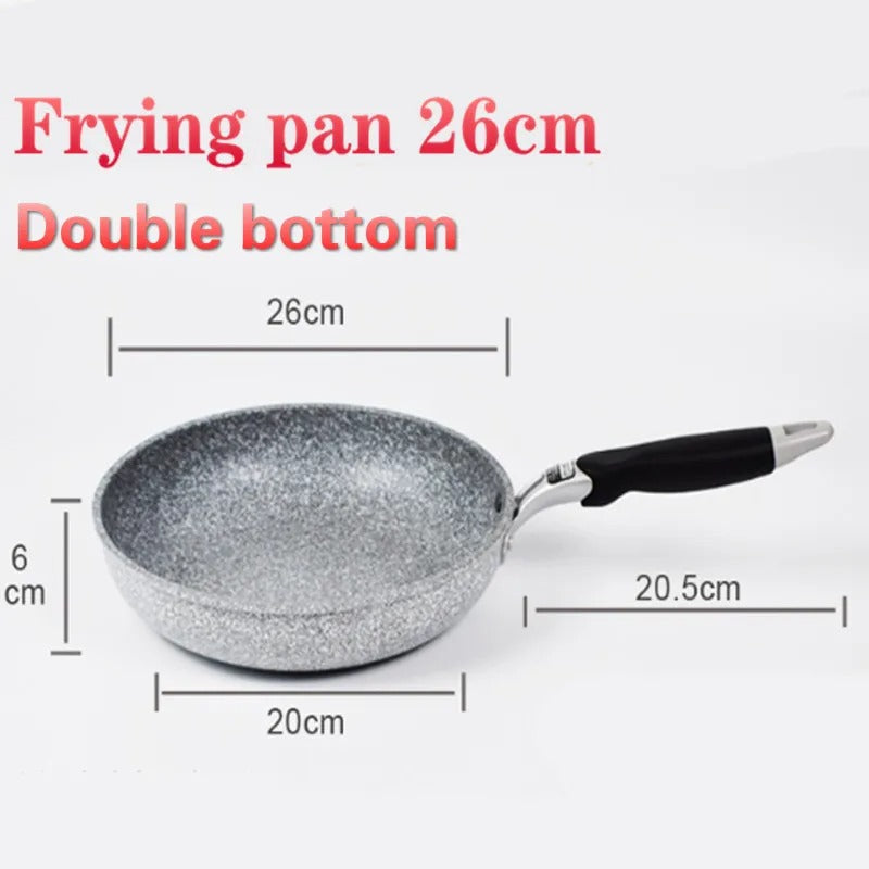 Poêle Wok Antiadhésive pour Plaque à Induction et Gaz avec un fond double de 26 cm