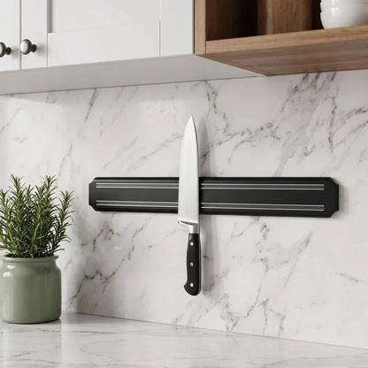 Porte-Couteaux Magnétique Mural pour Cuisine avec un Couteau en Acier Inoxydable et Décor Marin