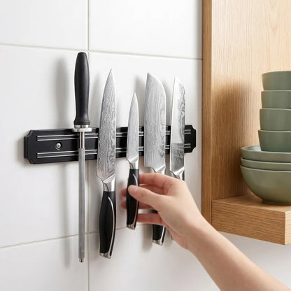 Porte-Couteaux Magnétique Mural pour Cuisine, idéal pour organiser vos couteaux en toute sécurité