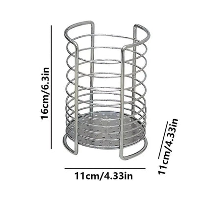 Porte-Couverts avec Égouttoir Rond en Métal de 16 cm de hauteur et 11 cm de diamètre