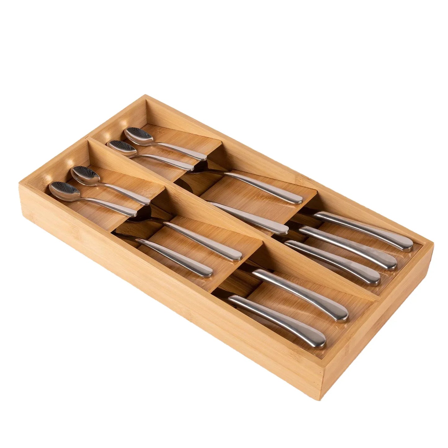 Porte-Couverts de Table Design – Compact et Élégant en bois naturel avec compartiments pour couteaux et cuillères