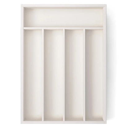 Porte-Couverts de Table Design – Compact et Élégant en bois blanc avec compartiments multiples pour ustensiles