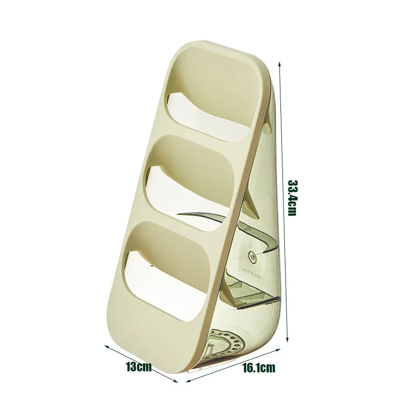 Porte Couverts Égouttoir – Rangement Pratique et Sec beige en plastique pour cuisine avec mesures