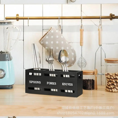 Porte-Couverts en Bois à 3 Compartiments pour une cuisine organisée et pratique