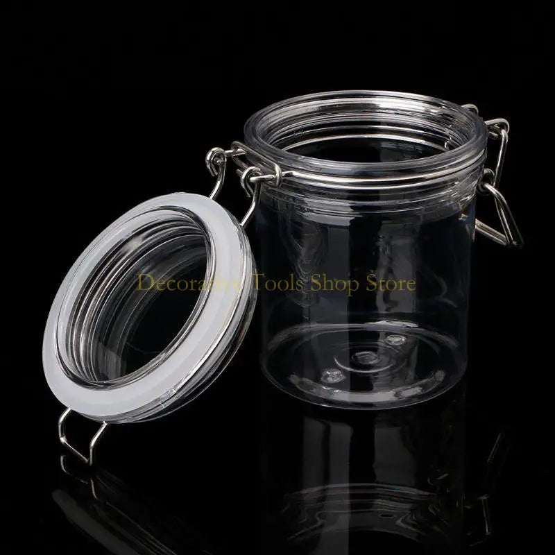 Pot hermétique 500 ml transparent avec fermeture métallique pour conservation optimale