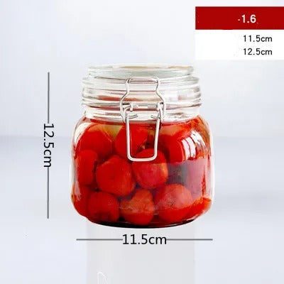 Pot hermétique en verre pour stockage alimentaire écologique de 1 à 5 kg, rempli de tomates rouges