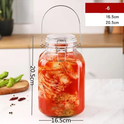 Pot hermétique en verre pour stockage alimentaire écologique 1 à 5 kg avec des légumes marinés