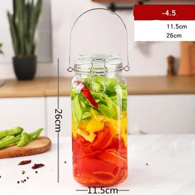 Pot hermétique en verre – stockage alimentaire écologique 1 à 5 kg avec couleur dynamique et couvercle en métal