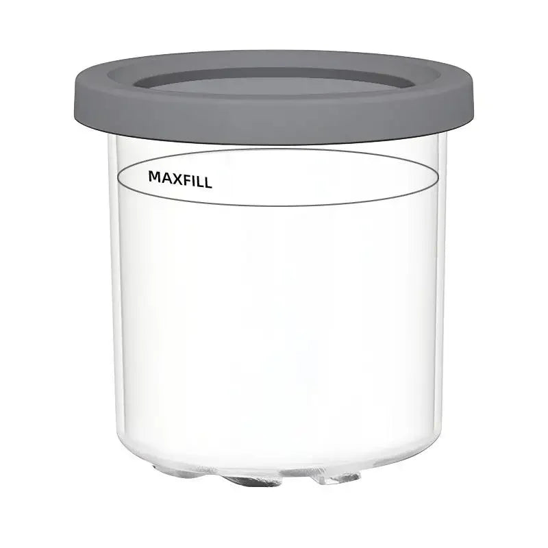 Pot transparent avec couvercle gris Ustensile de chef Pots Compatibles Ninja CREAMi NC299 NC300 NC301