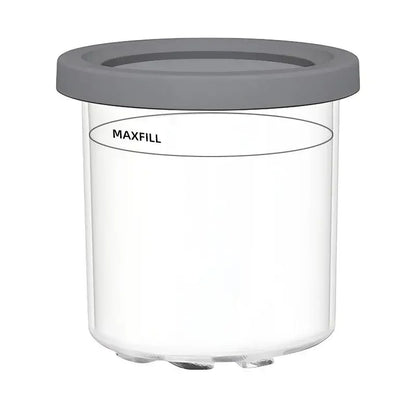 Pot transparent avec couvercle gris Ustensile de chef Pots Compatibles Ninja CREAMi NC299 NC300 NC301