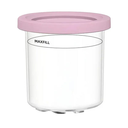 Pots Compatibles Ninja CREAMi NC299 NC300 NC301 avec couvercle rose pour préparation de crème glacée
