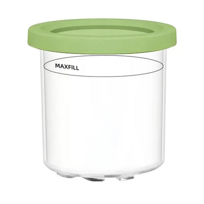 Pot transparent avec couvercle vert de Ustensile de chef Pots Compatibles Ninja CREAMi NC299 NC300 NC301