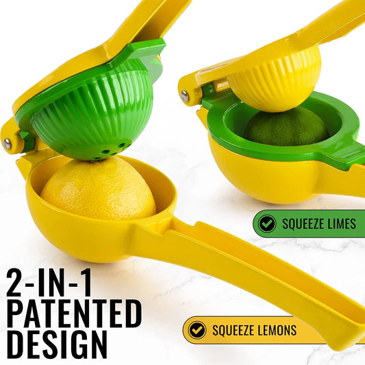 Presse-Agrumes Manuel Inox 2-en-1 – Citron & Lime Facile avec design ergonomique pour un pressage facile