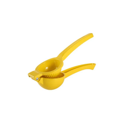 Presse-Agrumes Manuel Inox 2-en-1 – Citron & Lime Facile en jaune avec deux compartiments pour un pressage facile
