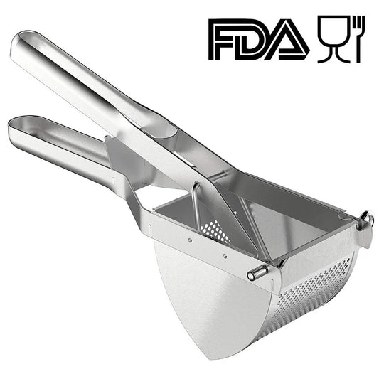 Presse-aliments inox manuel – Purées, fruits et légumes maison en acier inoxydable pour une cuisine saine.