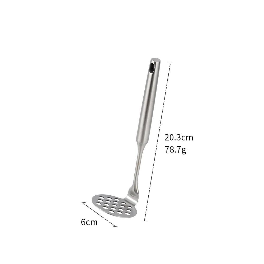 Presse-Purée en Acier Inoxydable – Durable & Antirouille avec manche long pour cuisine facile