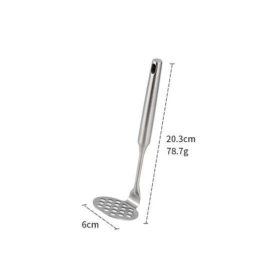 Presse-Purée en Acier Inoxydable – Durable & Antirouille avec manche long pour cuisine facile