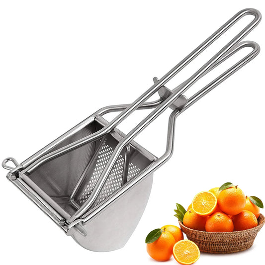 Presse-purée inox grande capacité avec poignée longue ergonomique pour écraser légumes facilement
