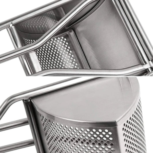 Presse-purée inox grande capacité avec poignée longue ergonomique de la marque Ustensile de chef