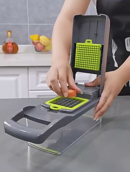 Mandoline Cuisine 10 en 1 avec Bac – Coupe Légumes Inox