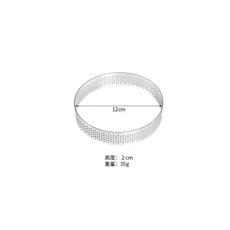 Cercle à Pâtisserie Inox – Moule Rond Pro perforé de 12 cm de diamètre pour pâtisserie professionnelle