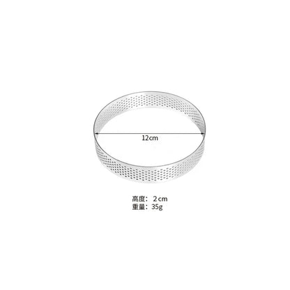 Cercle à Pâtisserie Inox – Moule Rond Pro perforé de 12 cm de diamètre pour pâtisserie professionnelle