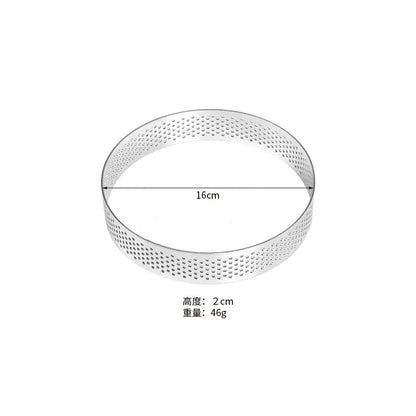 Cercle à Pâtisserie Inox – Moule Rond Pro perforé diamètre 16 cm hauteur 2 cm pour pâtisserie