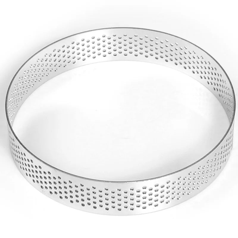 Cercle à Pâtisserie Inox – Moule Rond Pro en acier inoxydable avec perforations pour cuisson uniforme