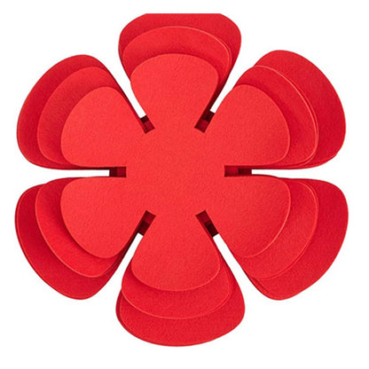 Protecteurs de poêles et casseroles en feutre – Lot de 12 en forme de fleur, couleur rouge