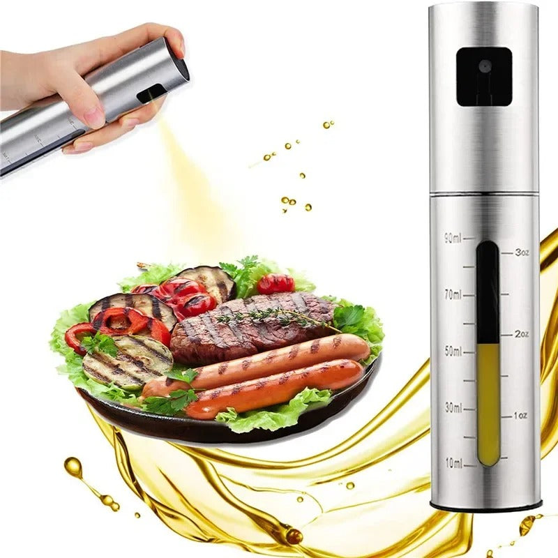 Pulvérisateur d'Huile en Inox 304 avec Doseur, idéal pour assaisonner viandes et légumes grillés