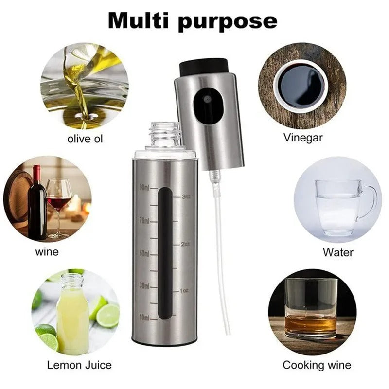 Pulvérisateur d'Huile en Inox 304 avec Doseur pour huiles, vinaigres et autres liquides culinaires