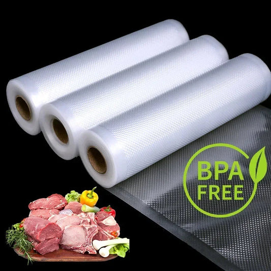 Rouleau de Sacs Sous Vide Alimentaire 15/25 cm x 5 m pour conserver viande, fruits et légumes de manière sécurisée