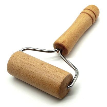 Rouleau pâtisserie bois inox – Précis pour pizza avec poignée en bois ergonomique
