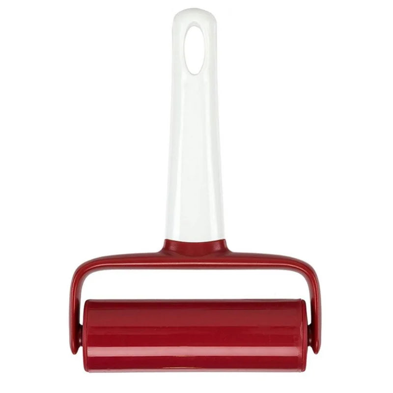 Rouleau Pâtisserie Compact – Plastique Antiadhésif avec poignée blanche et rouleau rouge pour pâtisserie