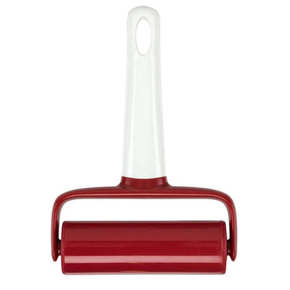 Rouleau Pâtisserie Compact – Plastique Antiadhésif avec poignée blanche et rouleau rouge pour pâtisserie