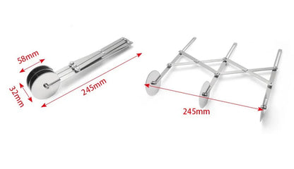 Roulette à pâte inox extensible – Découpe précise avec mesures en millimètres pour ajustement parfait
