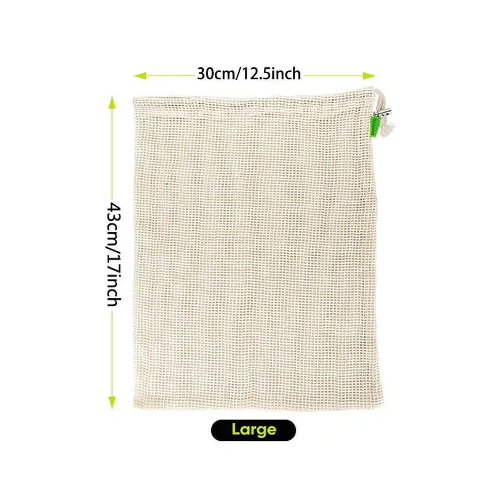 Sac en Maille Coton Bio – Réutilisable avec dimensions 30cm x 43cm pour un usage durable