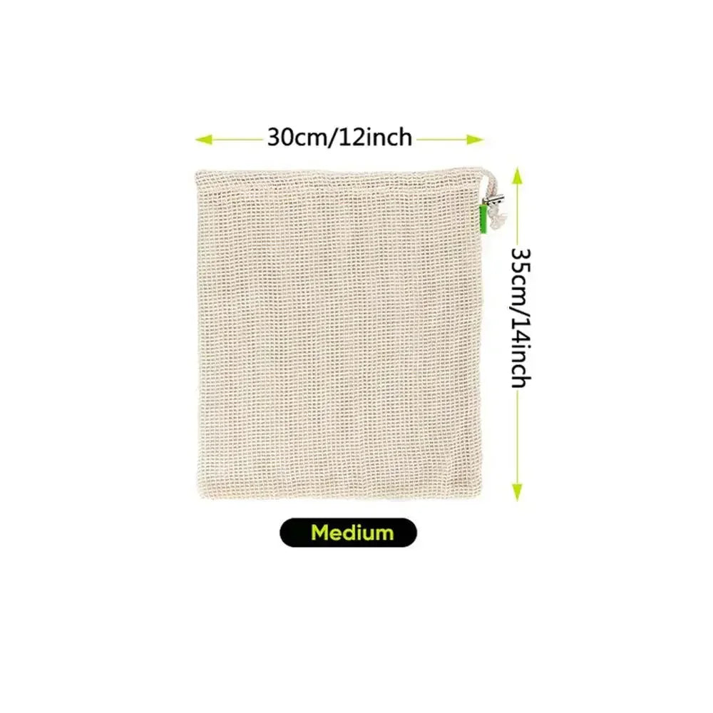 Sac en Maille Coton Bio – Réutilisable, taille moyen, 30cm x 35cm, idéal pour les courses écologiques