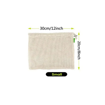 Sac en Maille Coton Bio – Réutilisable en taille petite, 30cm x 20cm, idéal pour les courses écologiques