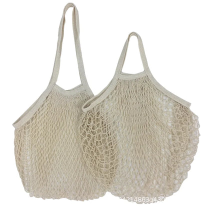 Sac Filet Réutilisable – Tote Bag Coton pour Fruits & Légumes, forme en filet idéale pour le shopping écologique