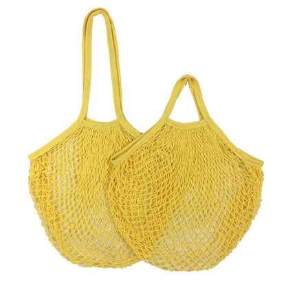 Sac Filet Réutilisable – Tote Bag Coton pour Fruits & Légumes en jaune, idéal pour vos courses écologiques