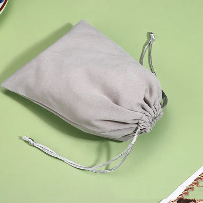 Sac Filet Réutilisable – Tote Bag Coton pour Fruits & Légumes en couleur grise avec cordon de serrage
