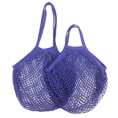 Sac Filet Réutilisable – Tote Bag Coton pour Fruits & Légumes en violet avec anses robustes