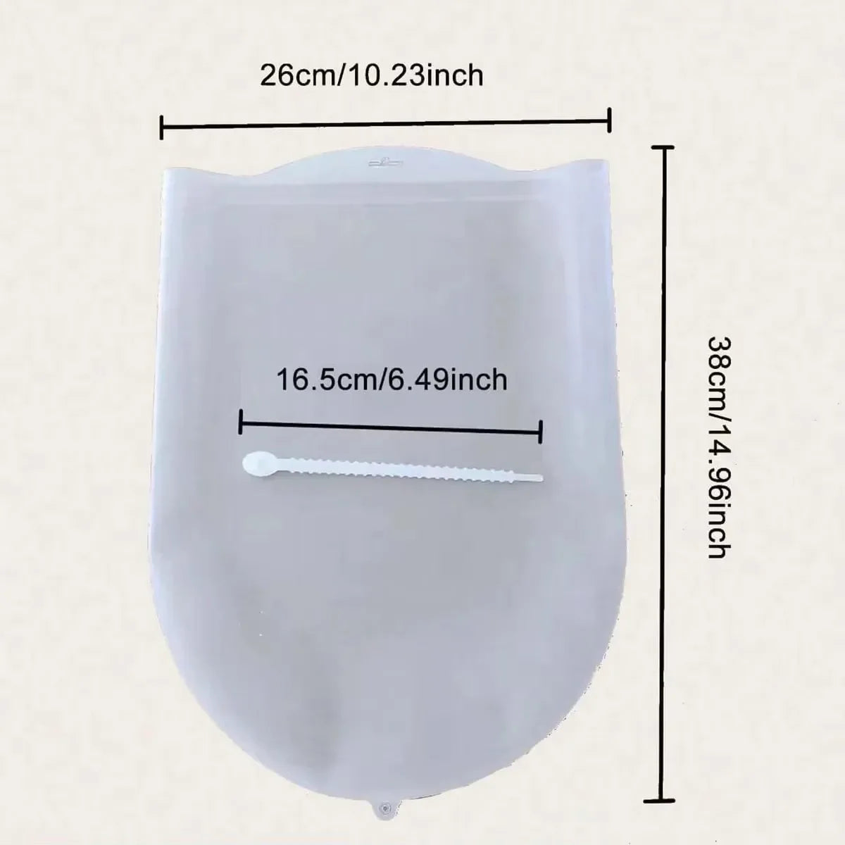 Sac Silicone Pétrissage – Ustensile Pâte Facile et Propre blanc avec dimensions pour pétrir et préparer la pâte