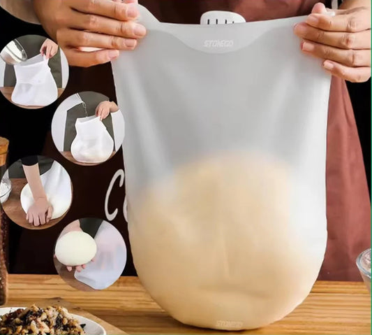 Sac Silicone Pétrissage – Ustensile Pâte Facile et Propre transparent utilisé pour pétrir la pâte facilement et proprement