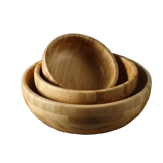 Trois saladier en bambou naturel avec une élégance artisanale pour préparer et servir vos recettes